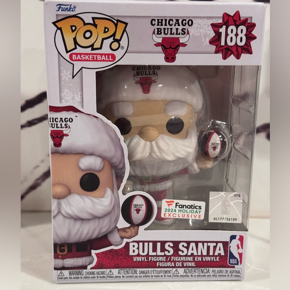 NIB CHICAGO BULLS Funko POP! Basketball BULLS Santa Fanatics 2024 Holiday Excl